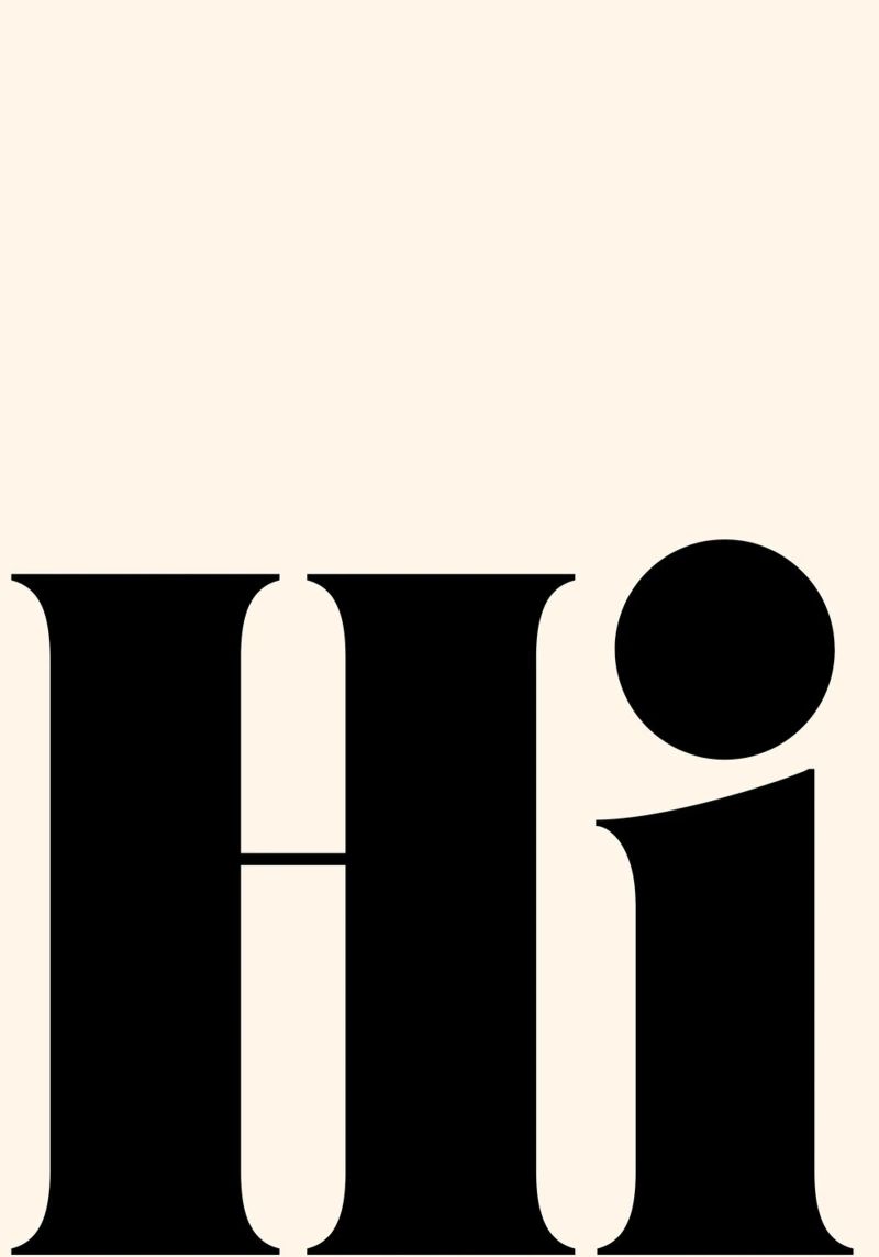 Hi | Bold & Minimalist Statement Print | Typography pellicola backlit da PrintCessStudio