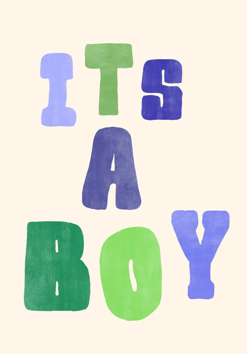 It’s a Boy! | Bright & Joyful Baby Announcement Print pellicola backlit da PrintCessStudio
