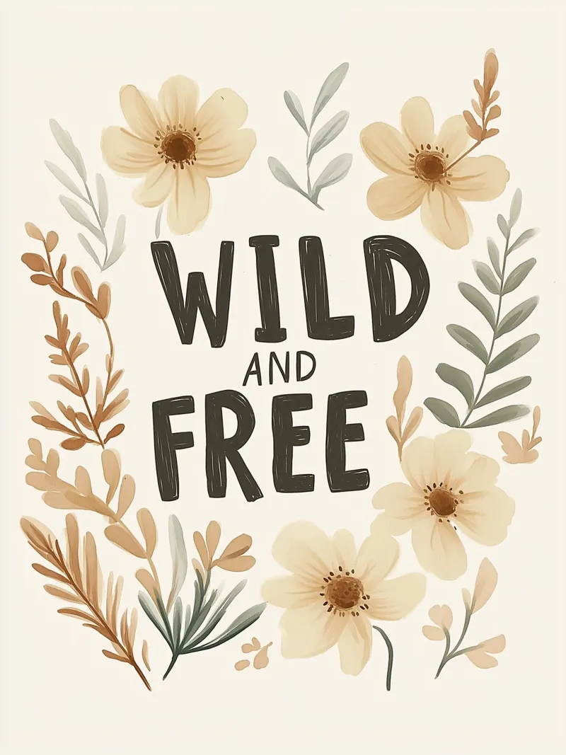 Wild and Free" Poster - Boho nursery wall art acrylic glass by KidzStudio