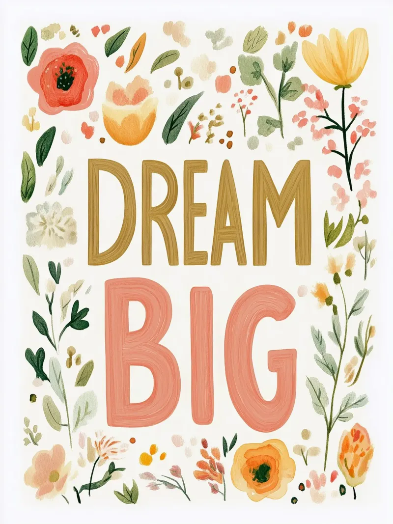 Dream Big - Poster boho sognante per un'energia positiva poster con telaio in alluminio da KidzStudio
