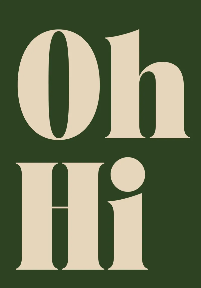 Oh, Hi | Playful & Minimalist Greeting Print pellicola backlit da PrintCessStudio