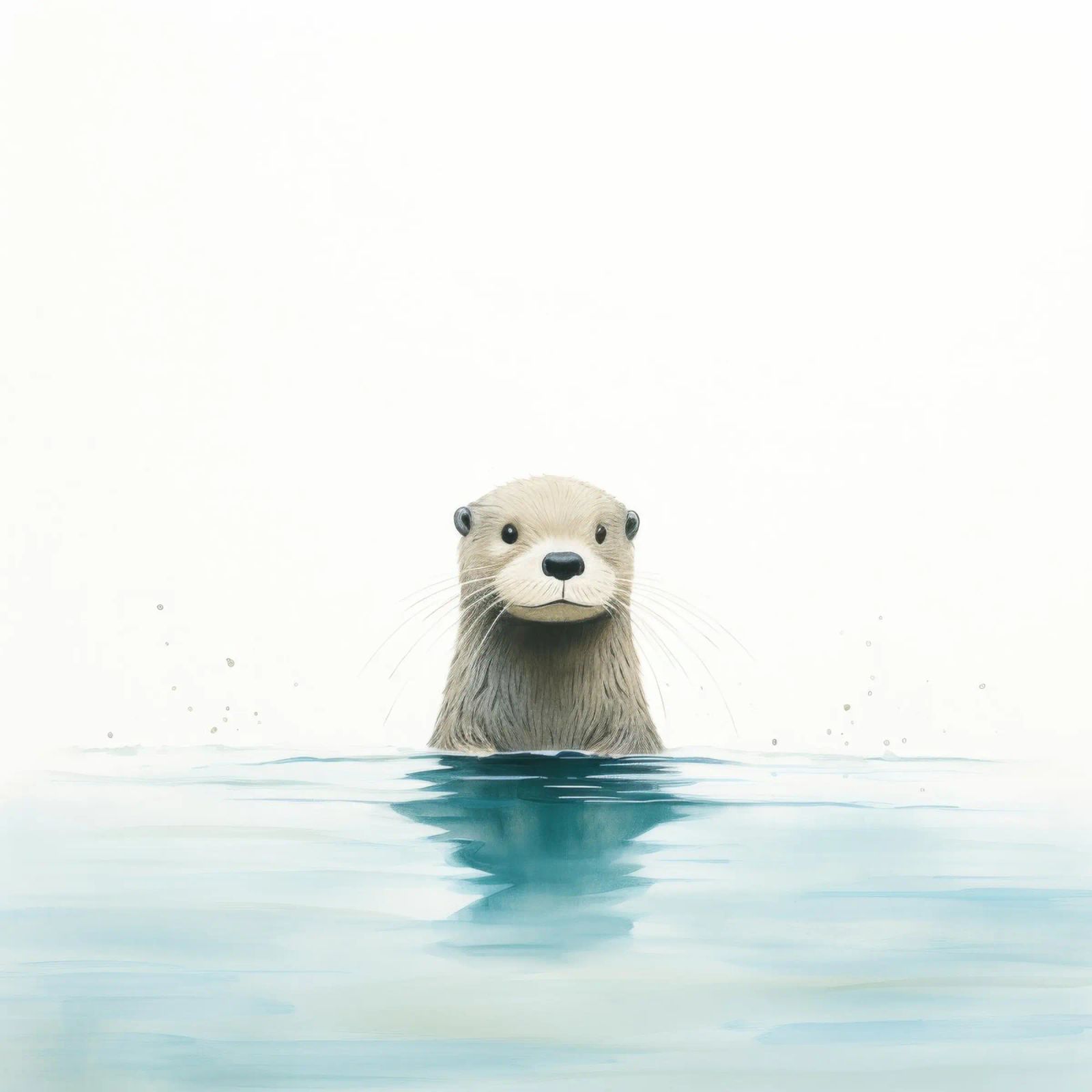Lontra minima 3 poster da Minimal Animal Art