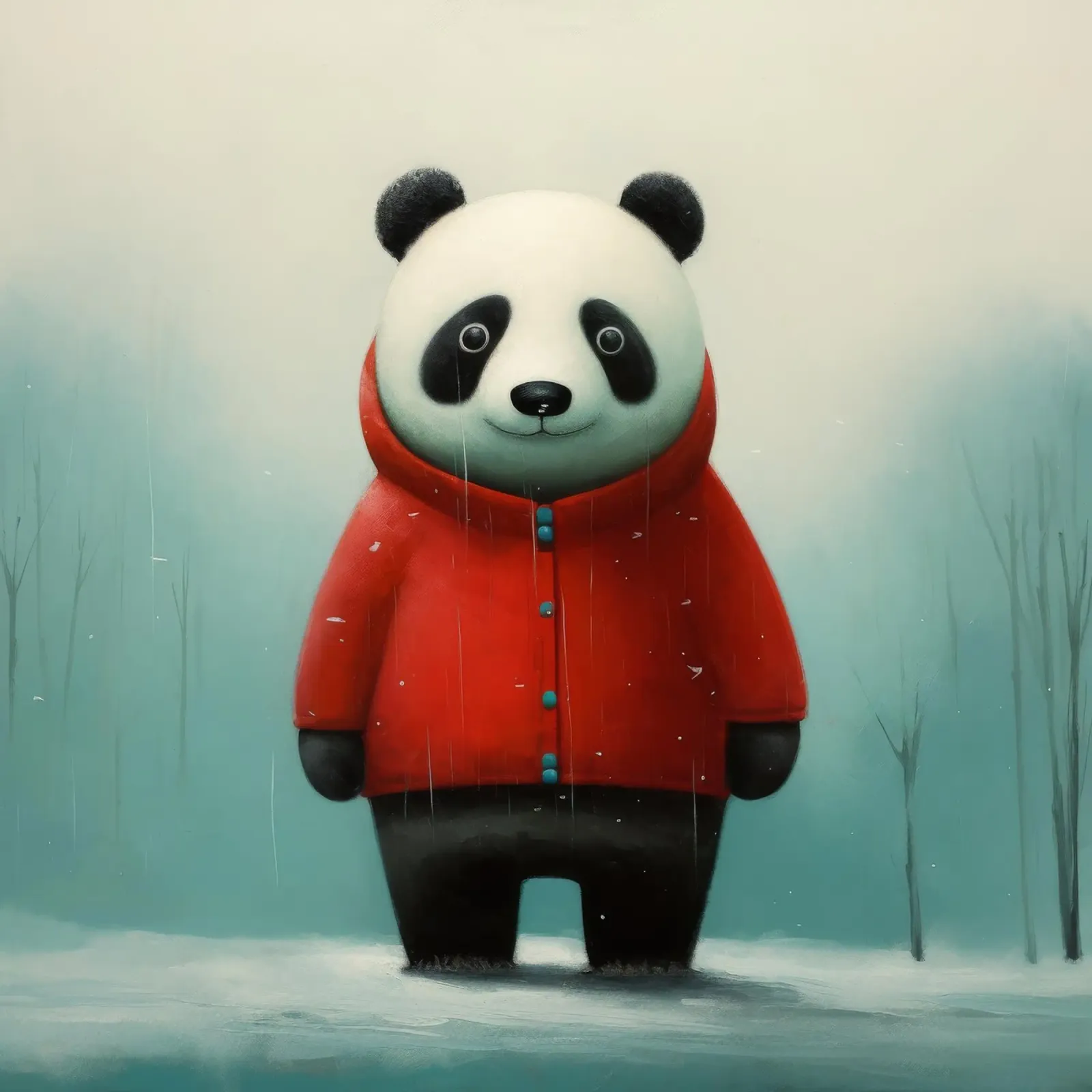 Panda minimale 2 pellicola backlit da Minimal Animal Art