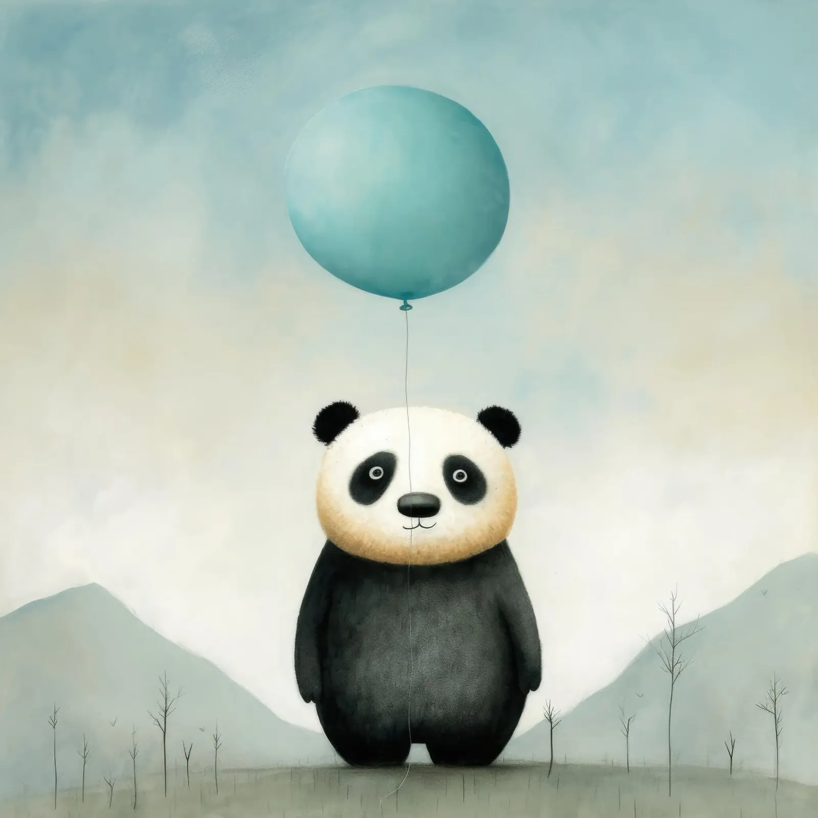 Panda minimale 4 pellicola backlit da Minimal Animal Art