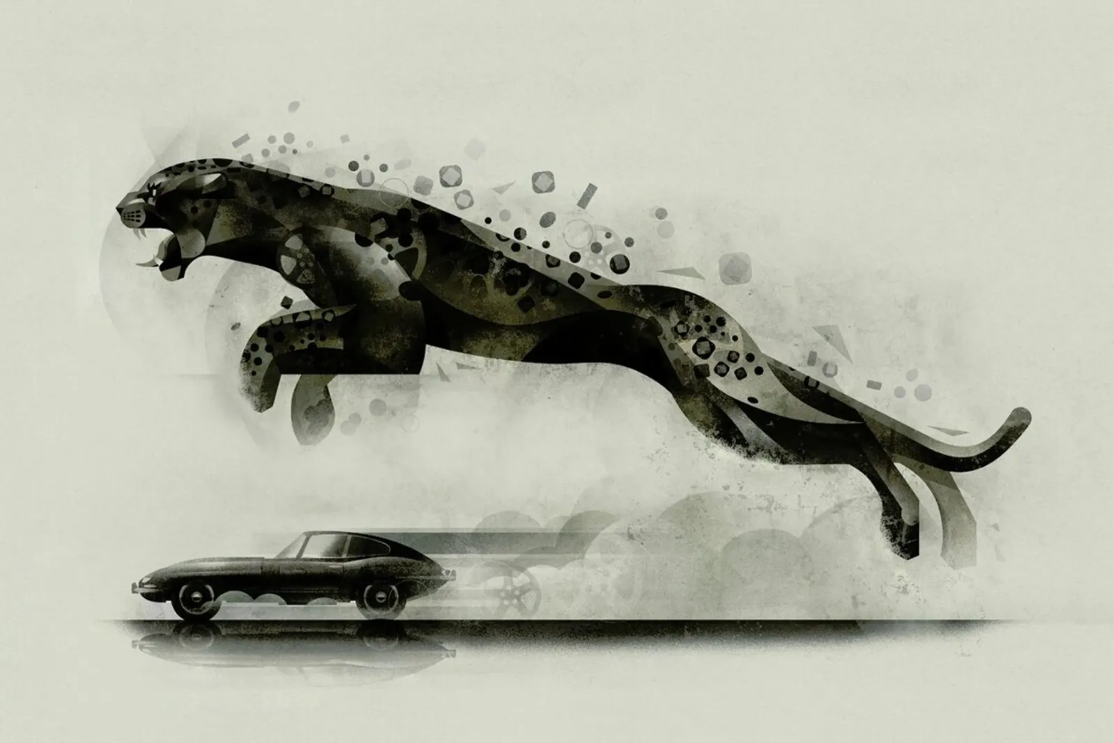Jaguar 03 poster con telaio in plastica da Dieter Braun
