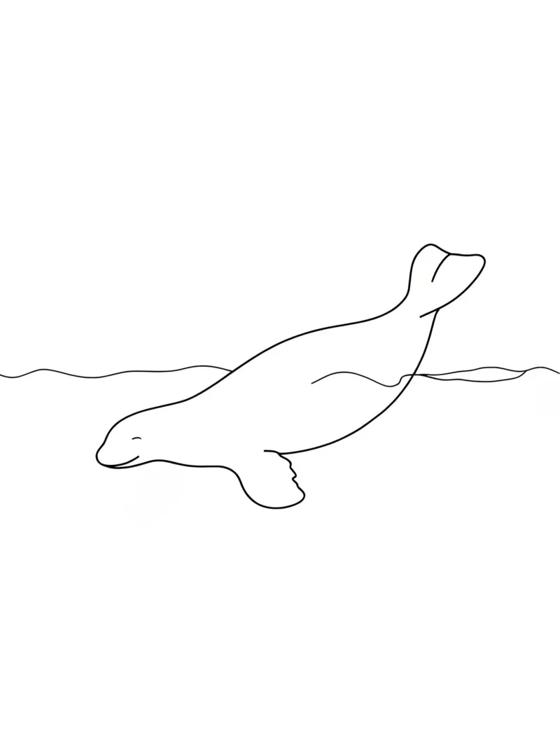 Sigillo grazioso sott'acqua | Disegno lineare minimalista pellicola backlit da Viv Line Art
