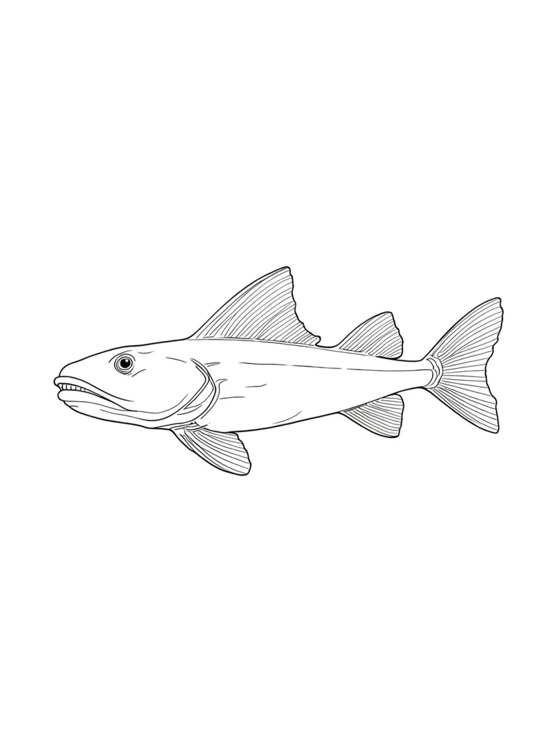 Fisch Minimalist Line Art Zeichnung Hahnemühle von Viv Line Art