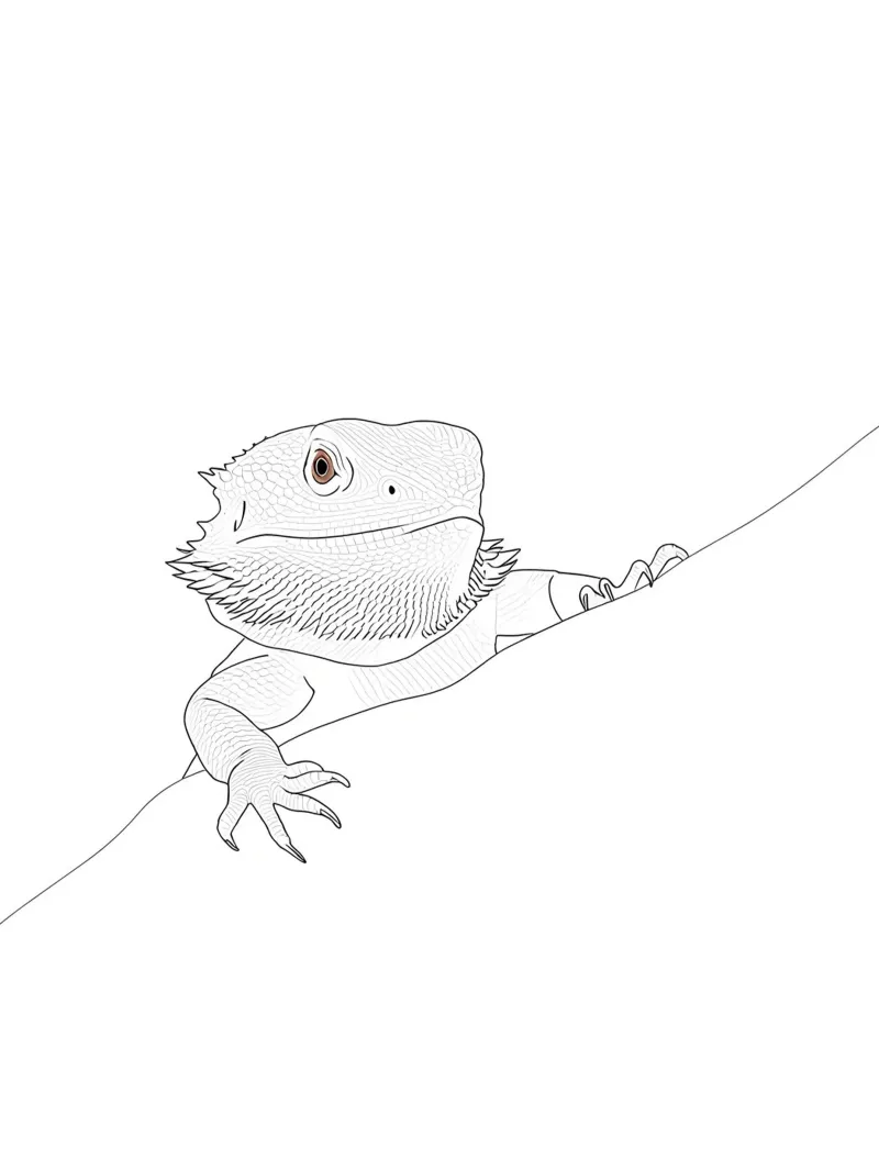 Eidechse Peeking Minimalist Line Art Zeichnung Hahnemühle von Viv Line Art