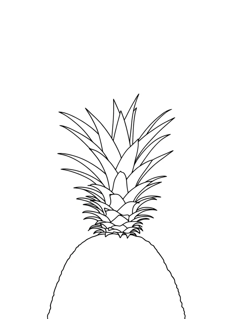 Ananas Minimalist Line Art Zeichnung Hahnemühle von Viv Line Art