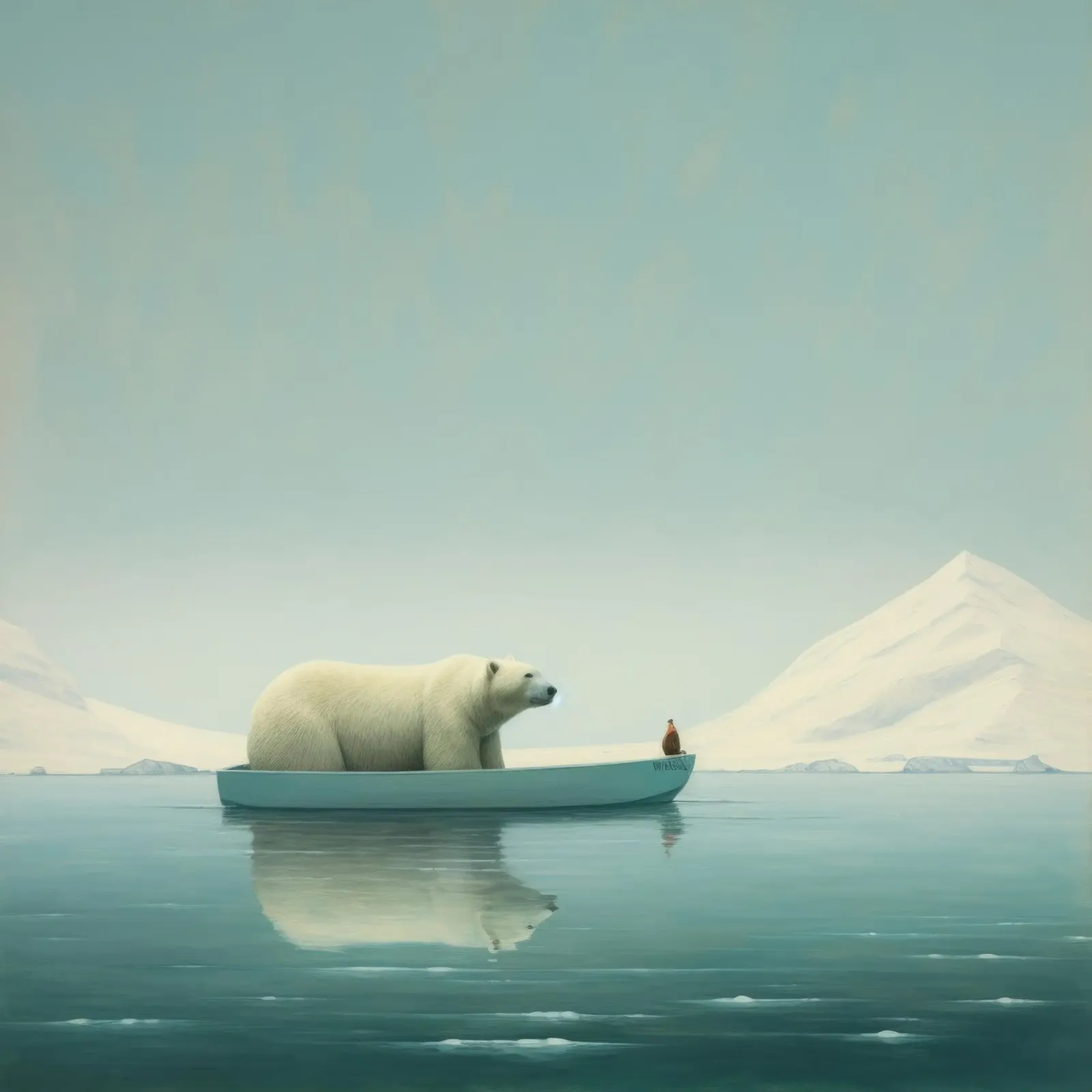 Orso polare minimale 3 pellicola backlit da Minimal Animal Art