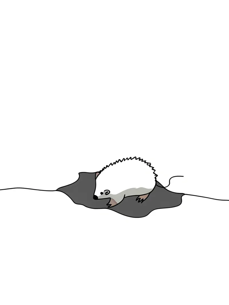 Souris vers le trou Dessin au trait minimaliste hahnemühle de Viv Line Art