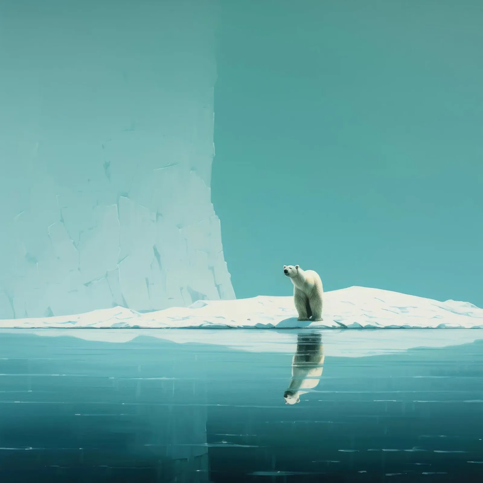 Orso polare minimale 4 alluminio dibond da Minimal Animal Art