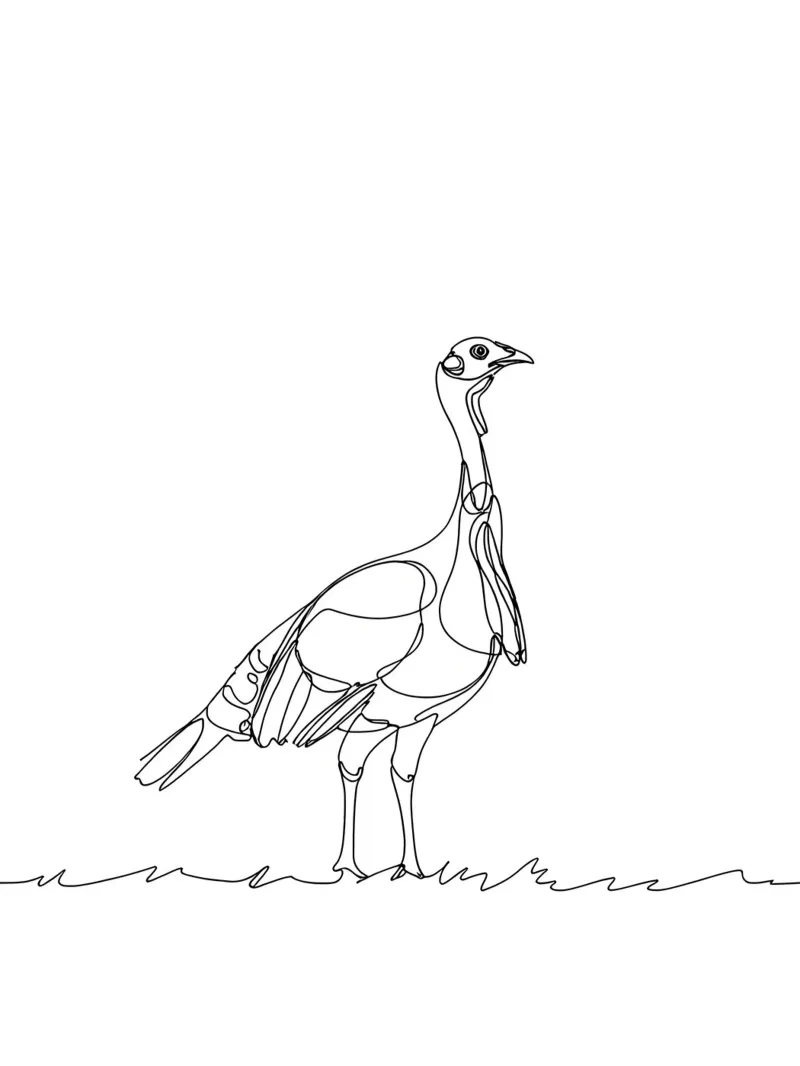 Uccello in piedi Line Art minimalista pellicola backlit da Viv Line Art