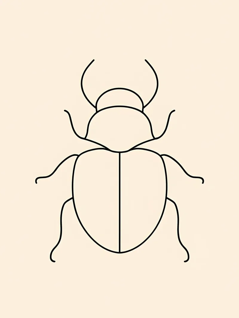 Käfer Minimalist Line Art Hahnemühle von Viv Line Art