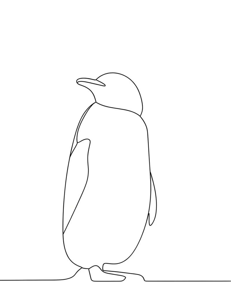 Penguin Minimalist Line Art Backlit Folie von Viv Line Art