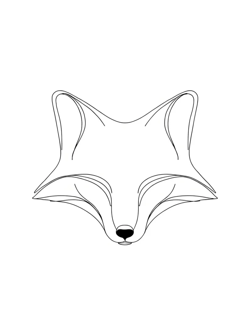 Fox Face Minimalist Line Art canvas by Viv Line Art