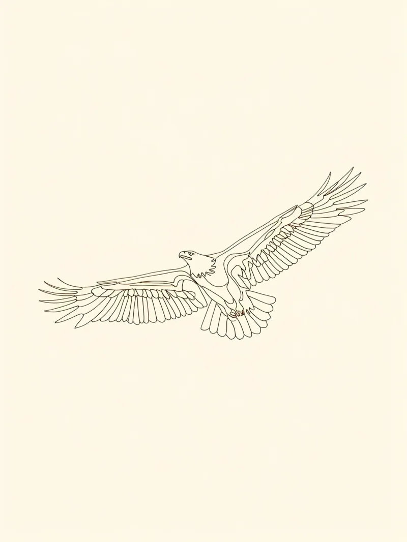 Eagle Flying Minimalist Line Art poster by Viv Line Art
