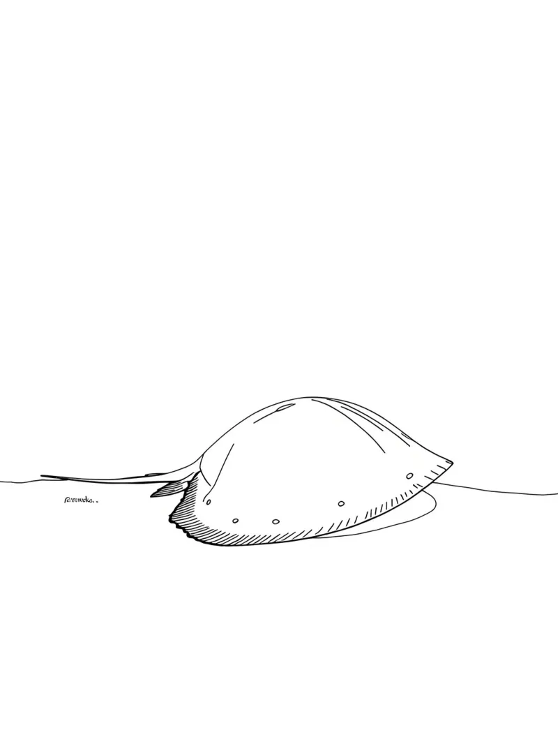 Meereskreatur Minimalist Line Art Hahnemühle von Viv Line Art