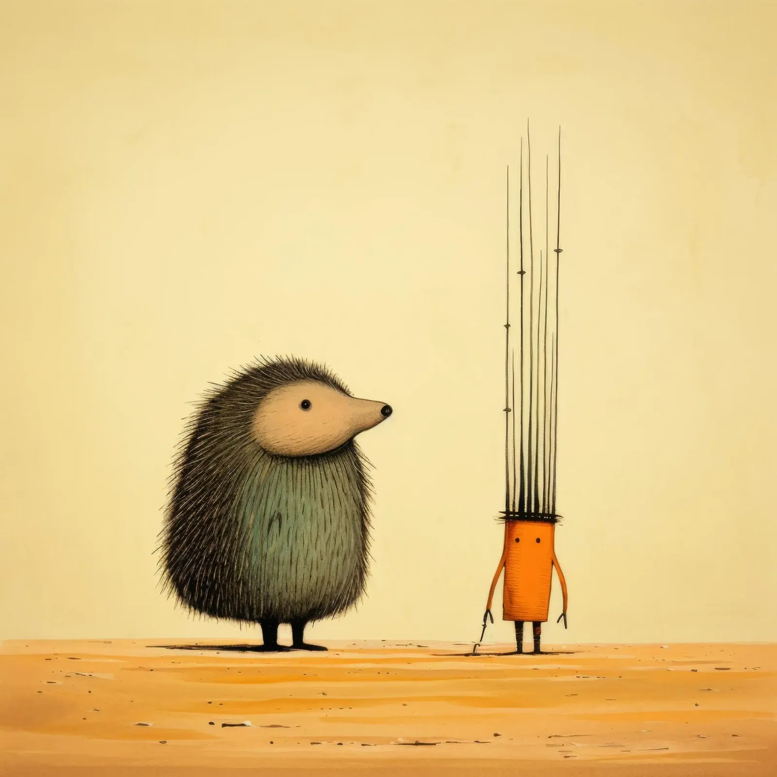 Minimal Porcupine 2 pellicola backlit da Minimal Animal Art