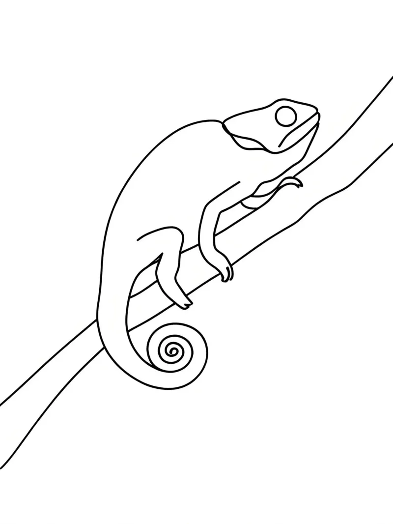Chameleon Minimalist Line Art hahnemühle by Viv Line Art