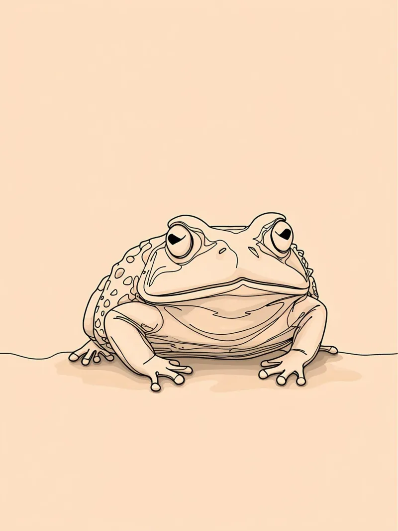 Big Frog Minimalist Line Art acrylic glass by Viv Line Art
