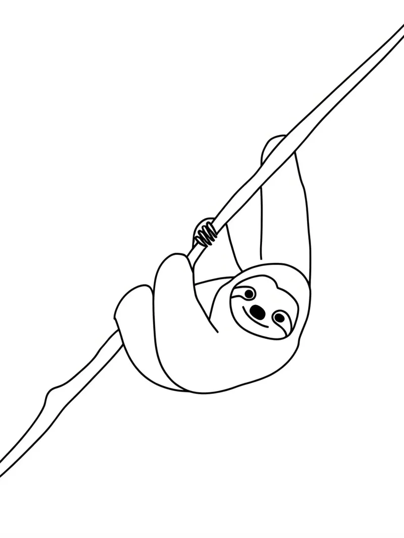Sloth Minimalist Line Art canvas by Viv Line Art