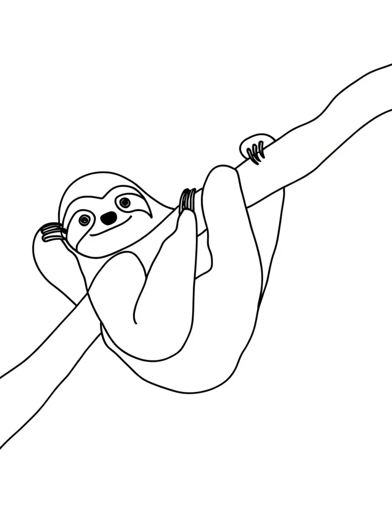 Faultier Minimalist Line Art 2 Hahnemühle von Viv Line Art