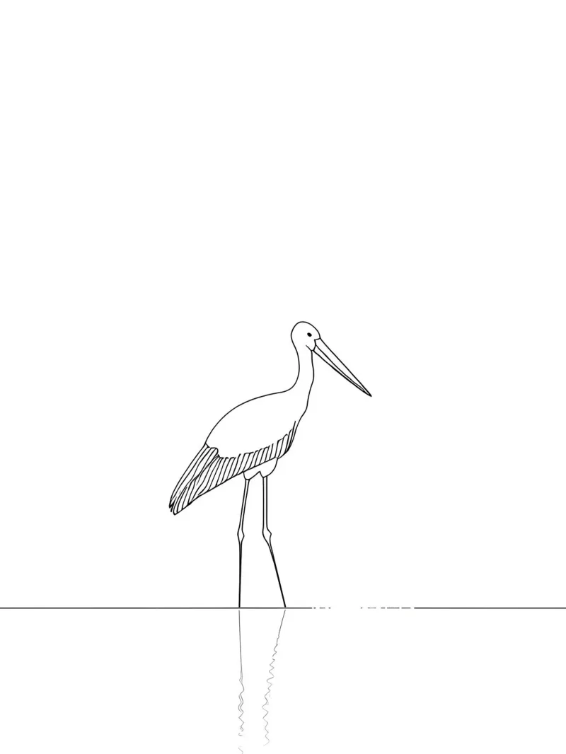 Cicogna Line Art minimalista plexiglass da Viv Line Art