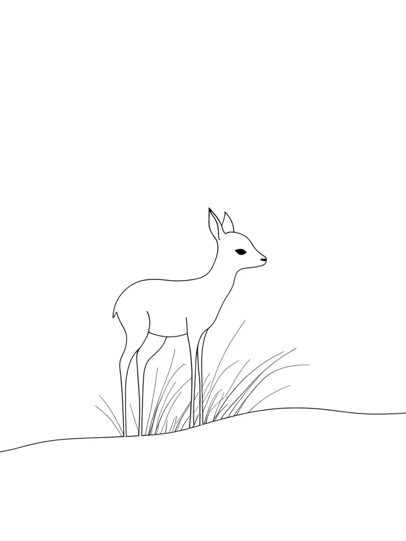 Fawn Minimalist Line Art metacrilato de Viv Line Art