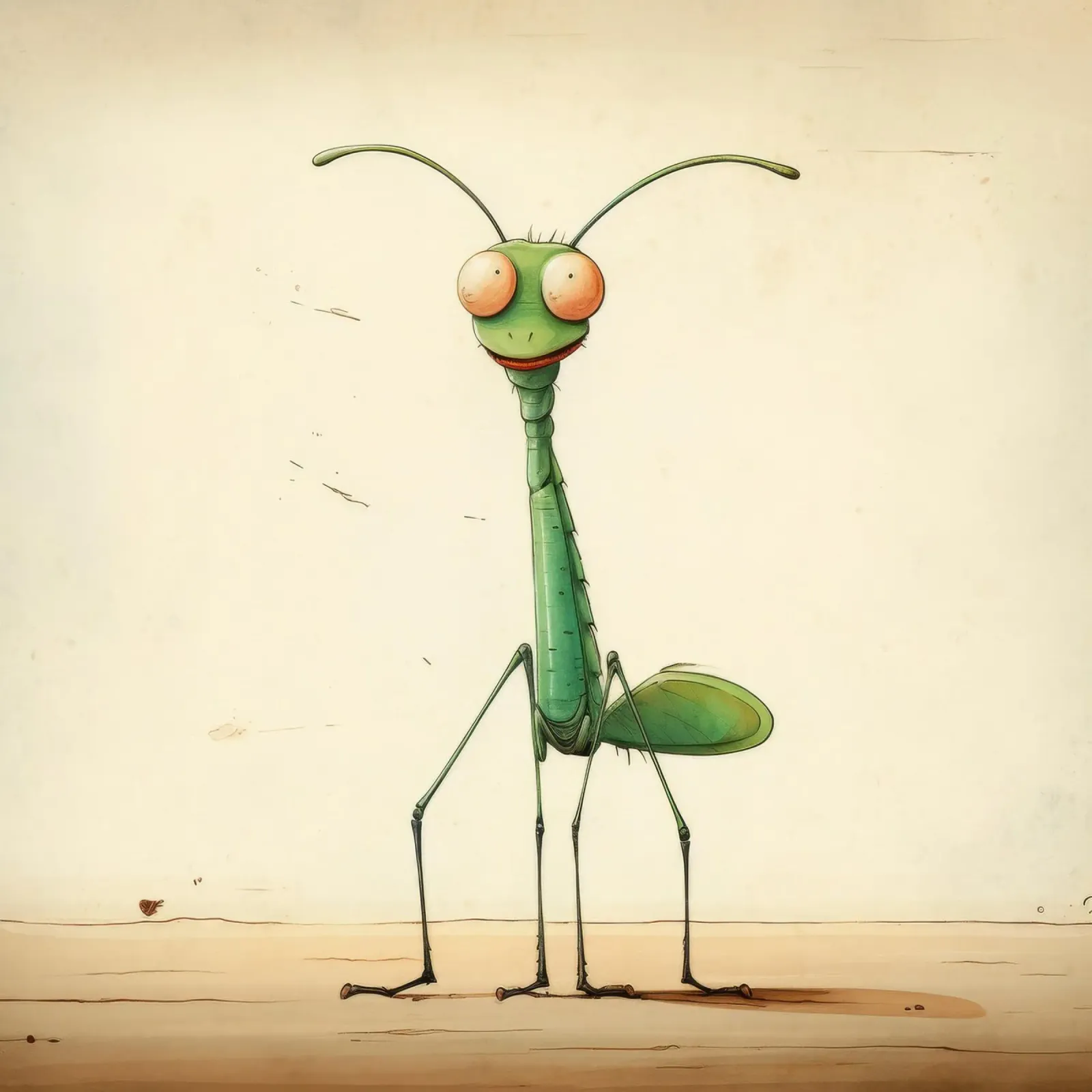 Minimal Praying Mantis 1 canvas by Minimal Animal Art