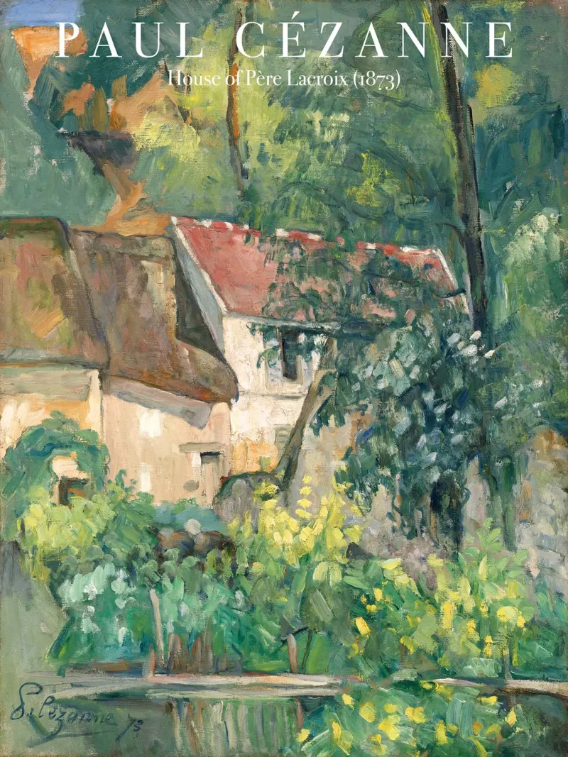Paul Cezanne, Casa di Pere Lacroix, Pittura poster con telaio in alluminio da Peaches Art Prints