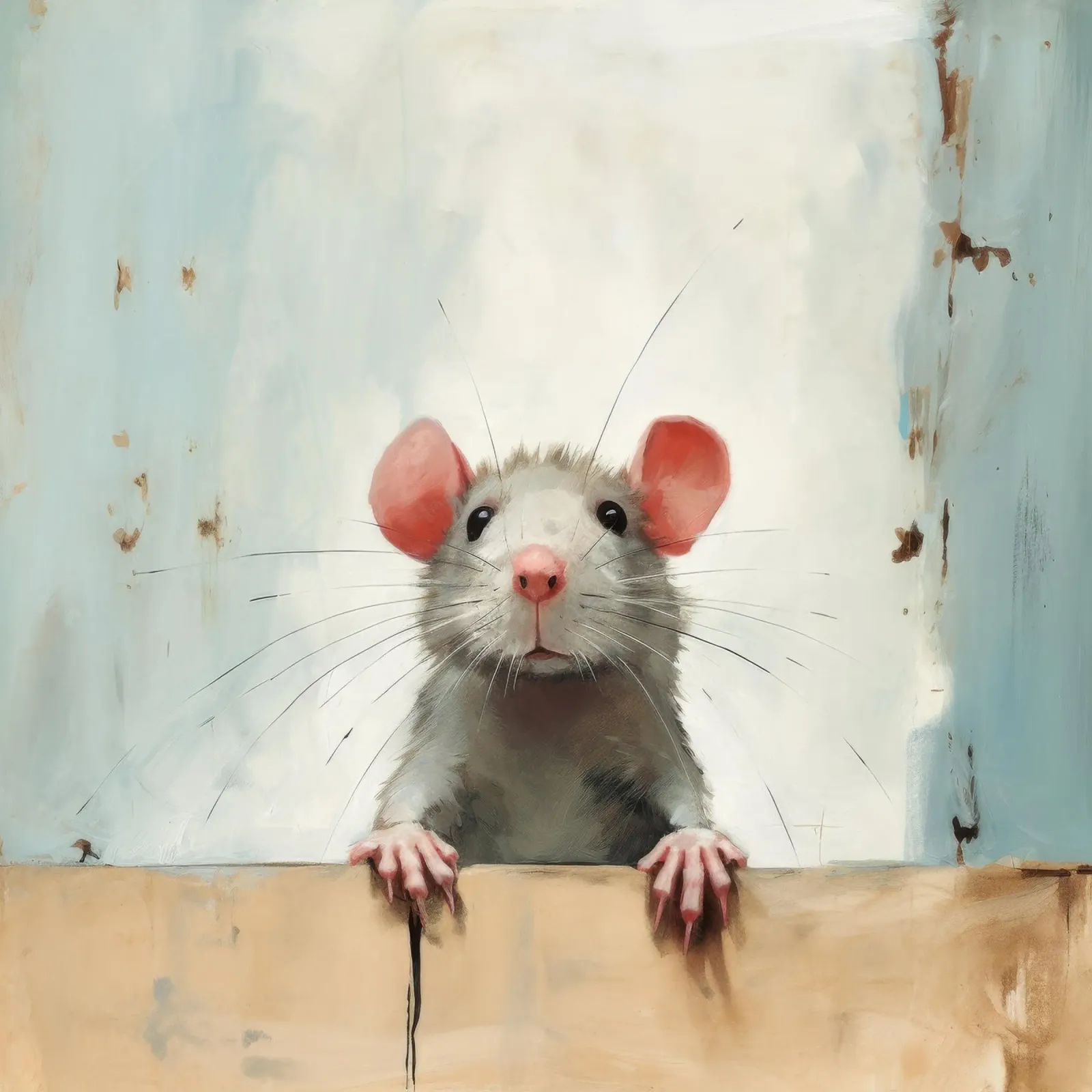 Ratto minimo 4 pellicola backlit da Minimal Animal Art