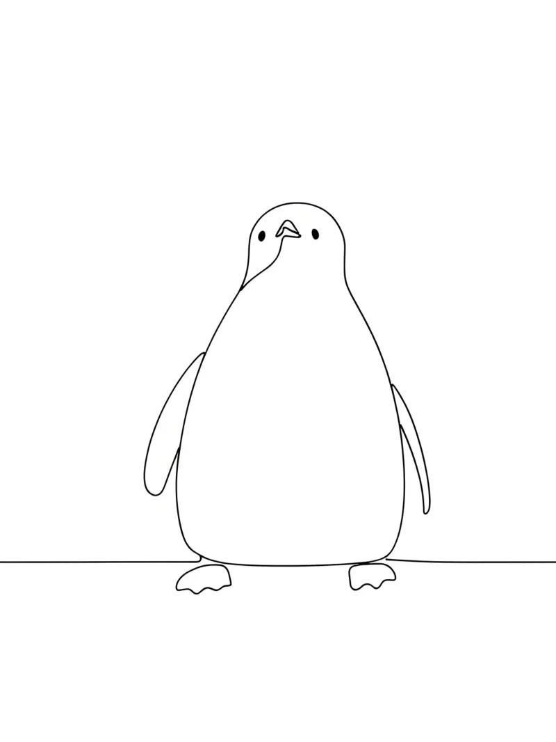 Penguin Minimalist Line Art poster by Viv Line Art