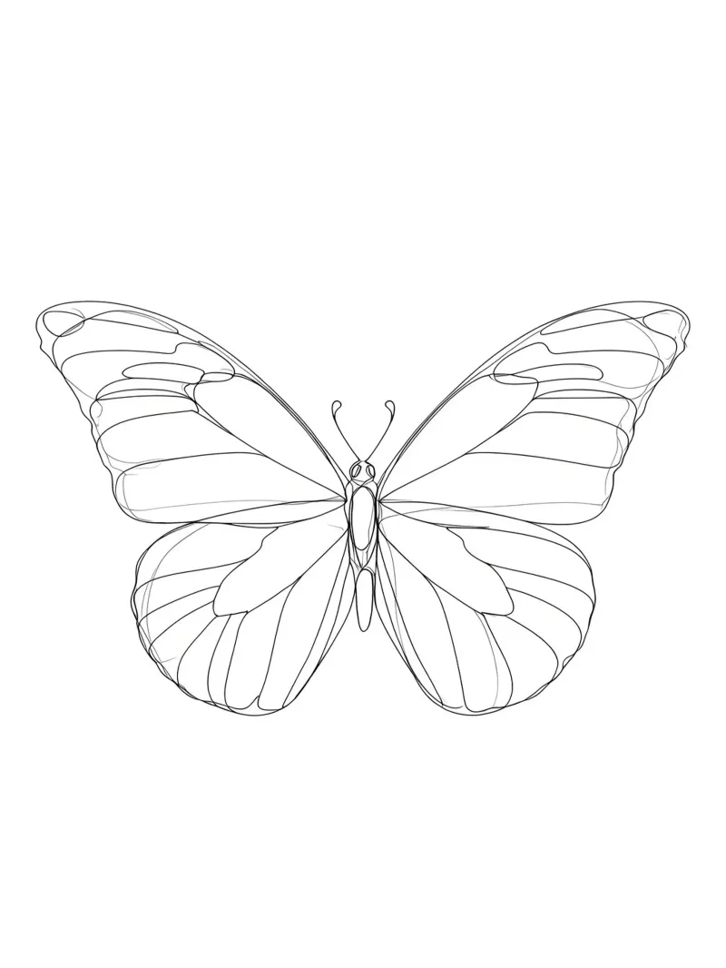 Bella farfalla Line Art minimalista pellicola backlit da Viv Line Art