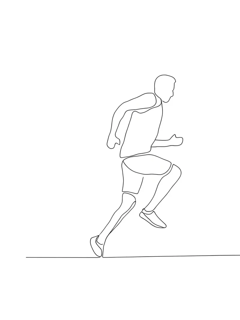 Athlete Running Minimalist Line Art poster by Viv Line Art