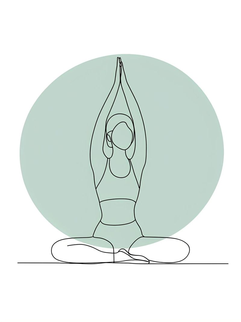 Yoga Frau Minimalist Line Art Poster von Viv Line Art