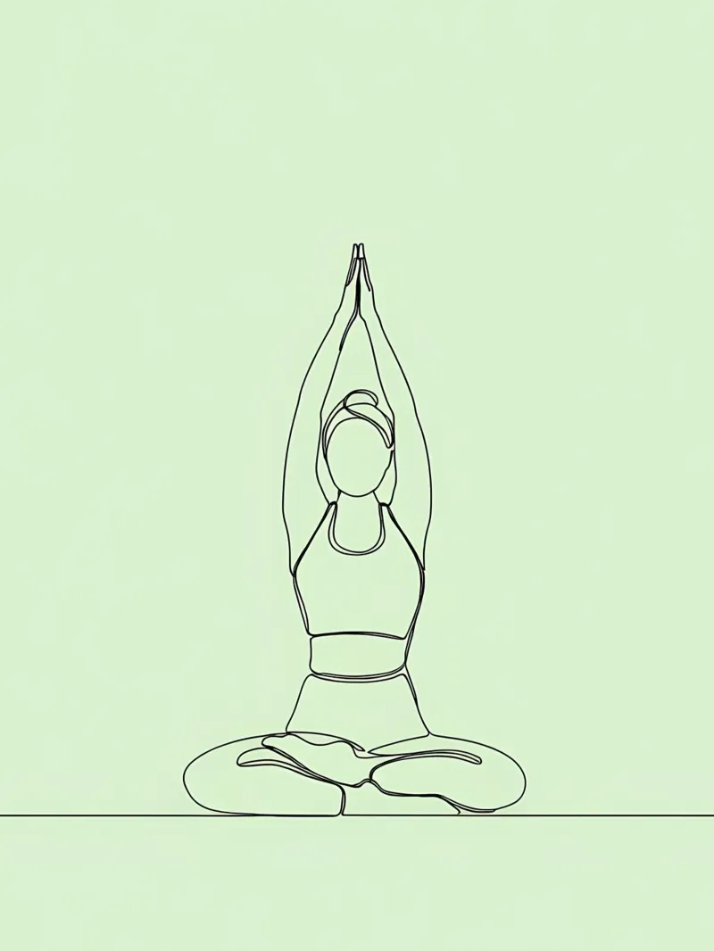 Yoga Frau Minimalist Line Art Zeichnung 3 Hahnemühle von Viv Line Art
