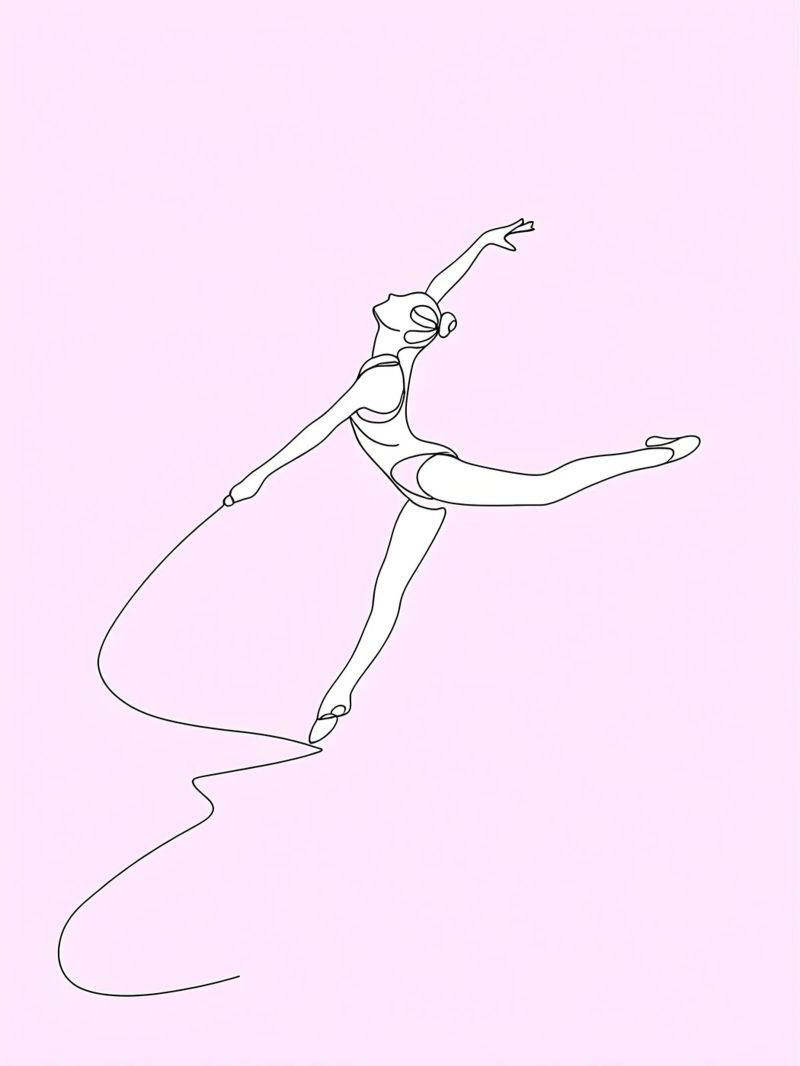 Woman Gymnast Minimalist Line Art poster by Viv Line Art