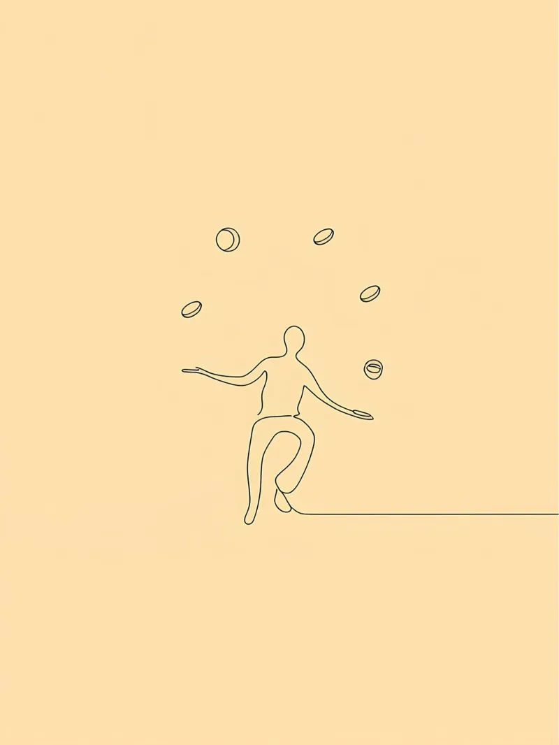 Juggler Minimalist Line Art Poster von Viv Line Art