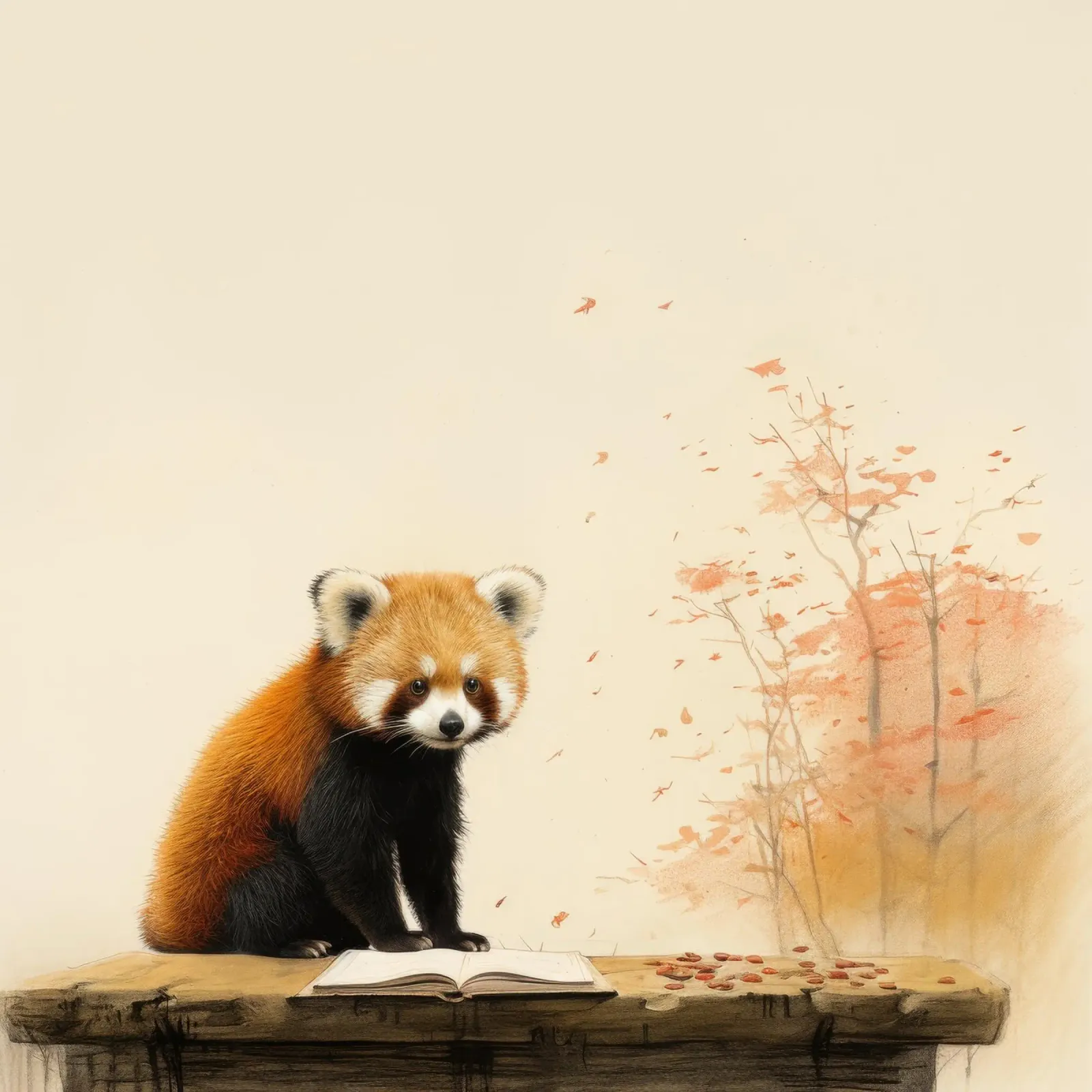 Panda rosso minimale 2 pellicola backlit da Minimal Animal Art