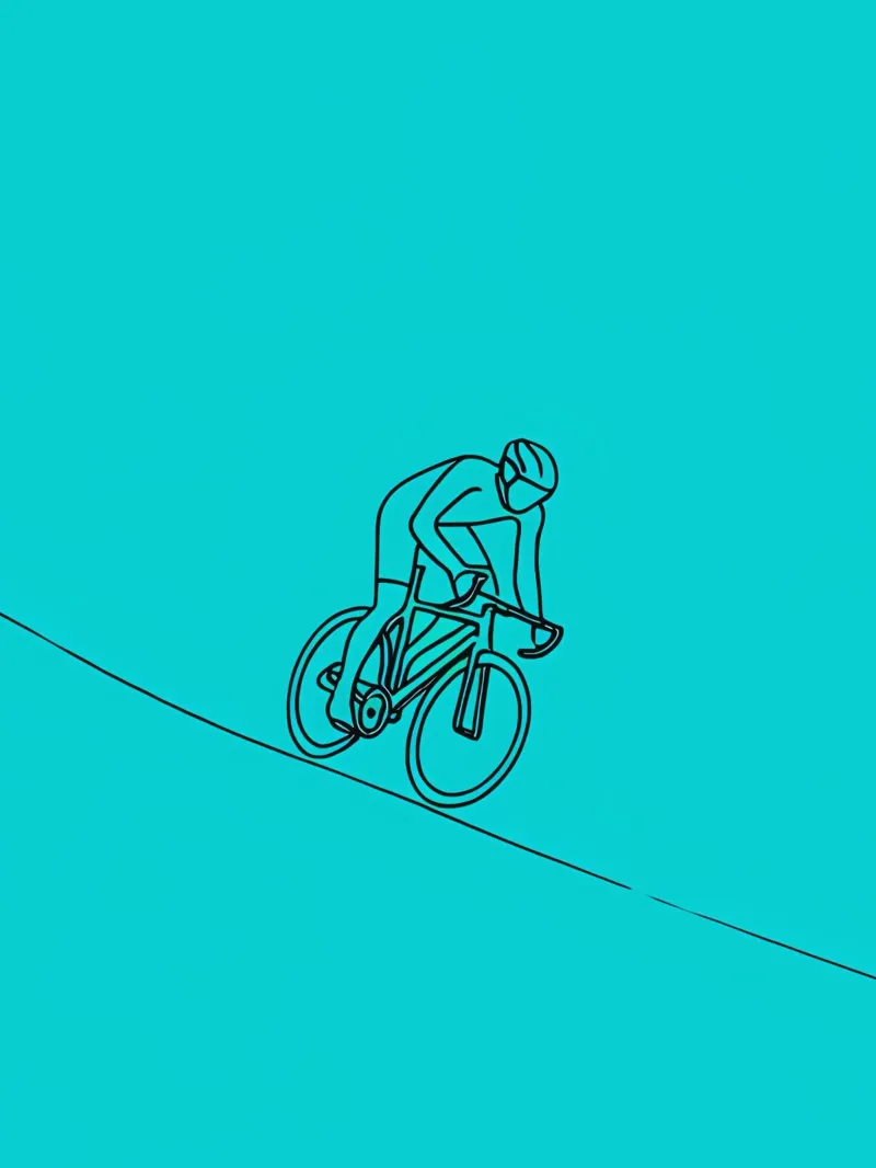 Cyclist Minimalist Line Art Zeichnung Poster von Viv Line Art