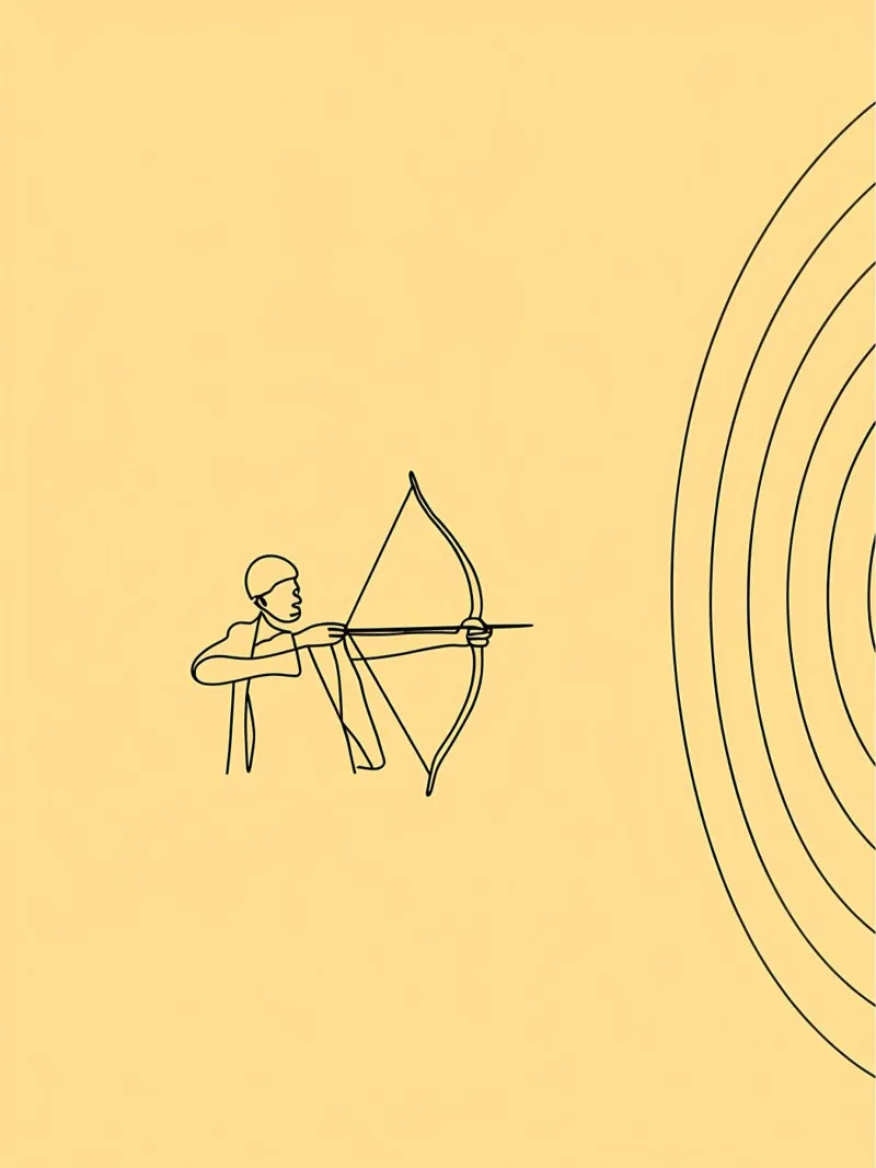 Boogschutter Minimalistische Lijnkunst canvas van Viv Line Art