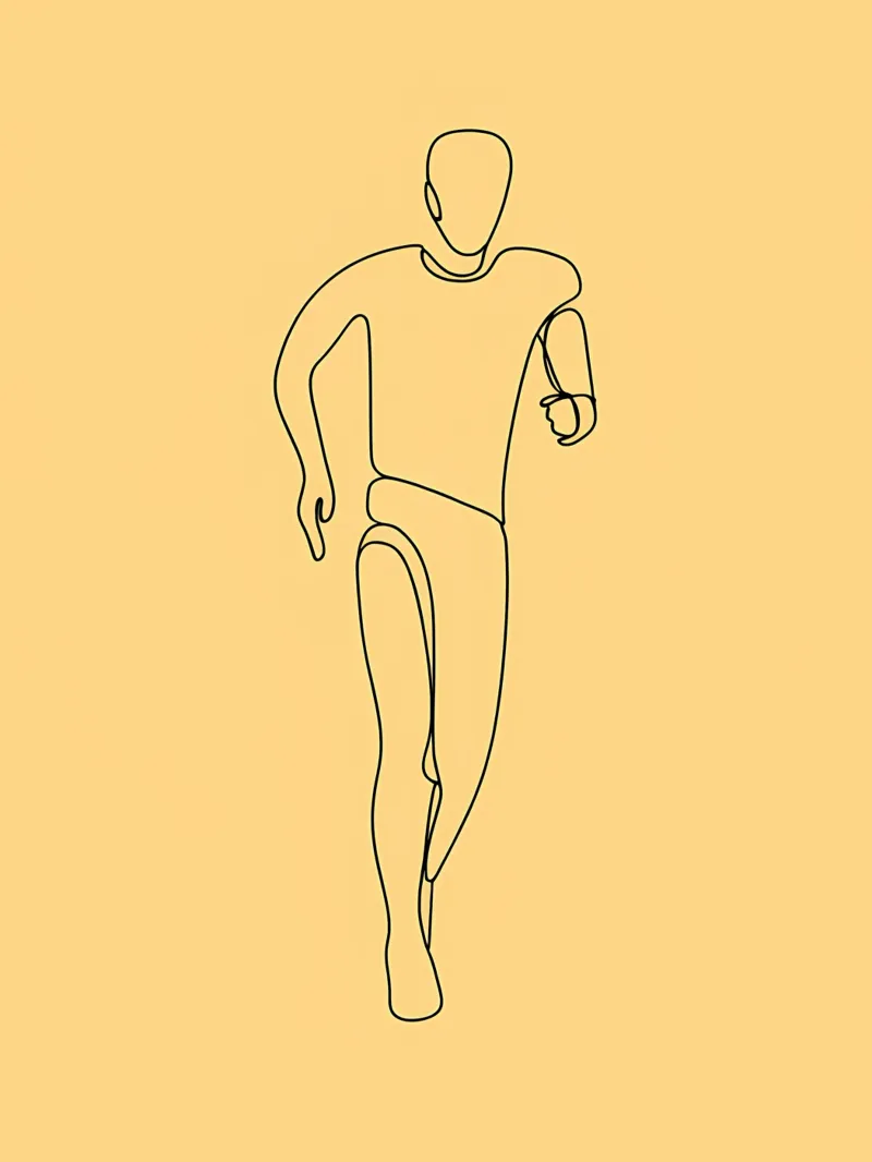 Athlete Running Minimalist Line Art canvas by Viv Line Art