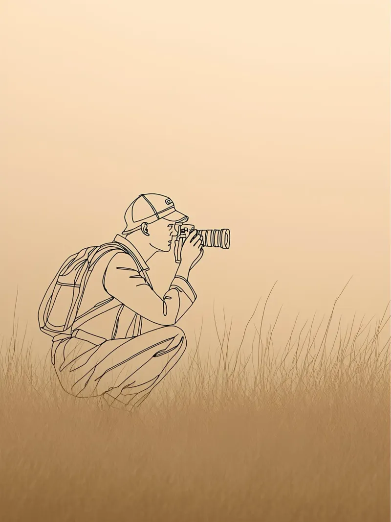 Fotograf, der Fotos macht Minimalistische Linienkunst Backlit Folie von Viv Line Art