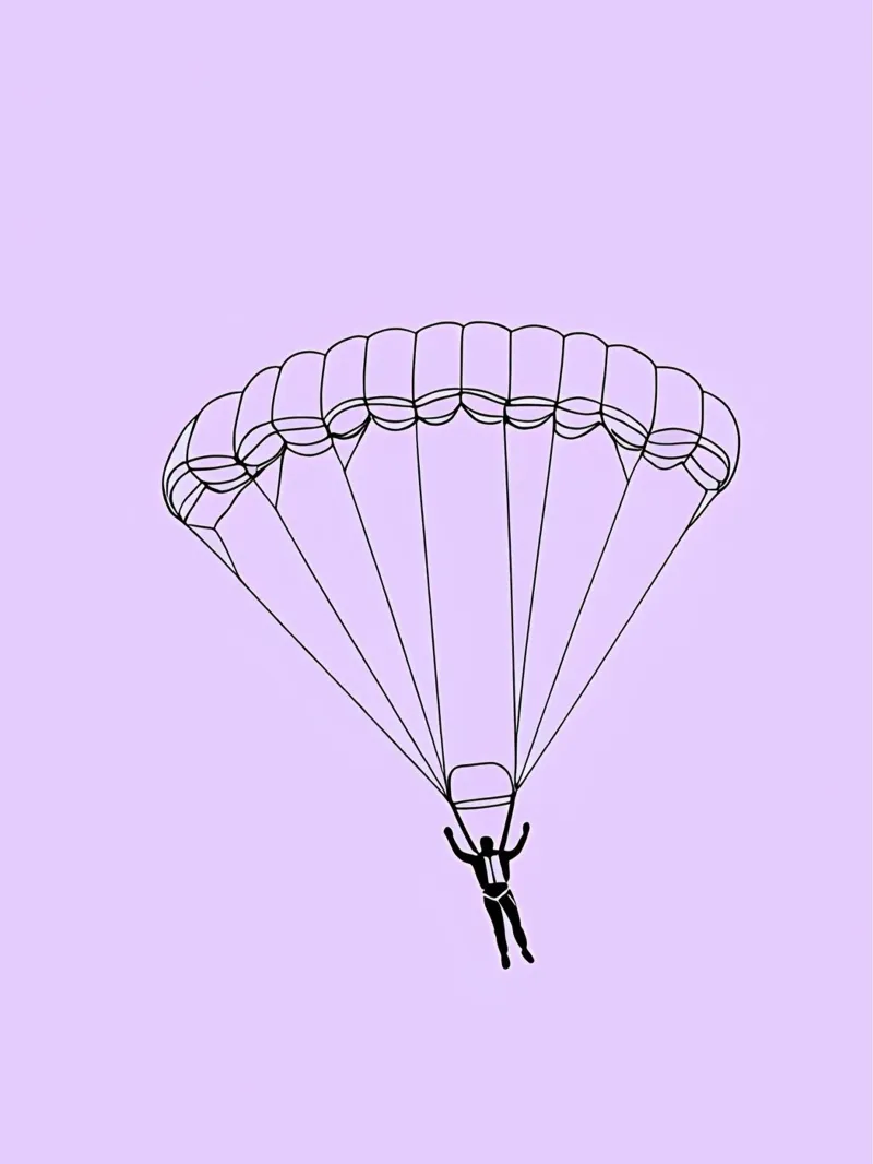 Skydiver Minimalist Line Art hahnemühle by Viv Line Art