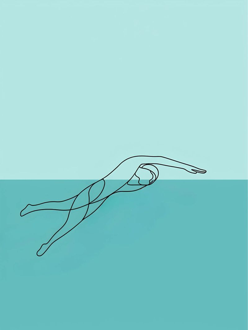 Swimmer Minimalist Line Art Poster von Viv Line Art