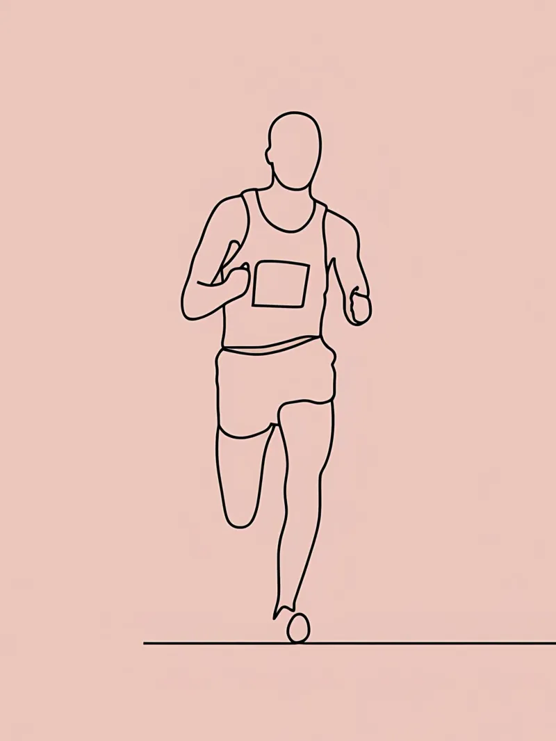 Atleta corridore Line Art minimalista pellicola backlit da Viv Line Art