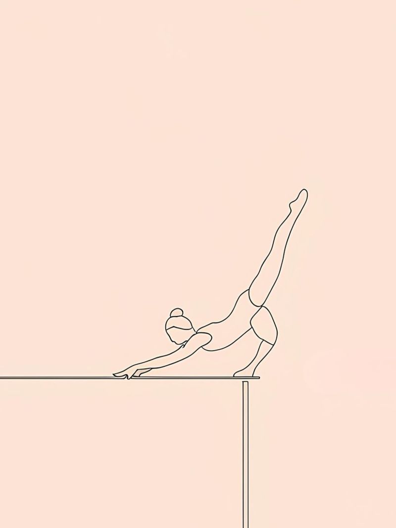 Gymnast Balancing Minimalist Line Art poster by Viv Line Art