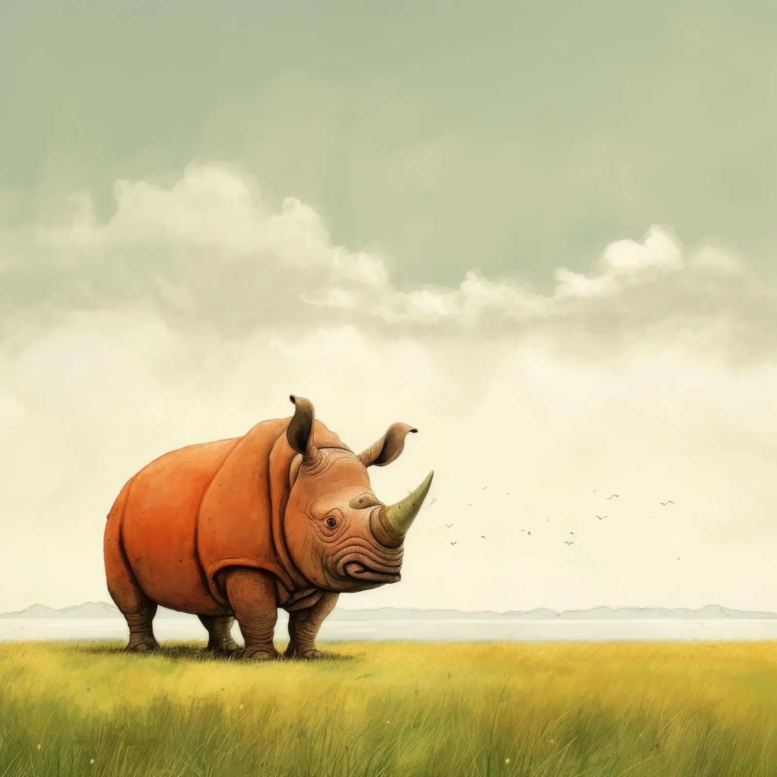 Minimal Rhino 2 plexiglass da Minimal Animal Art