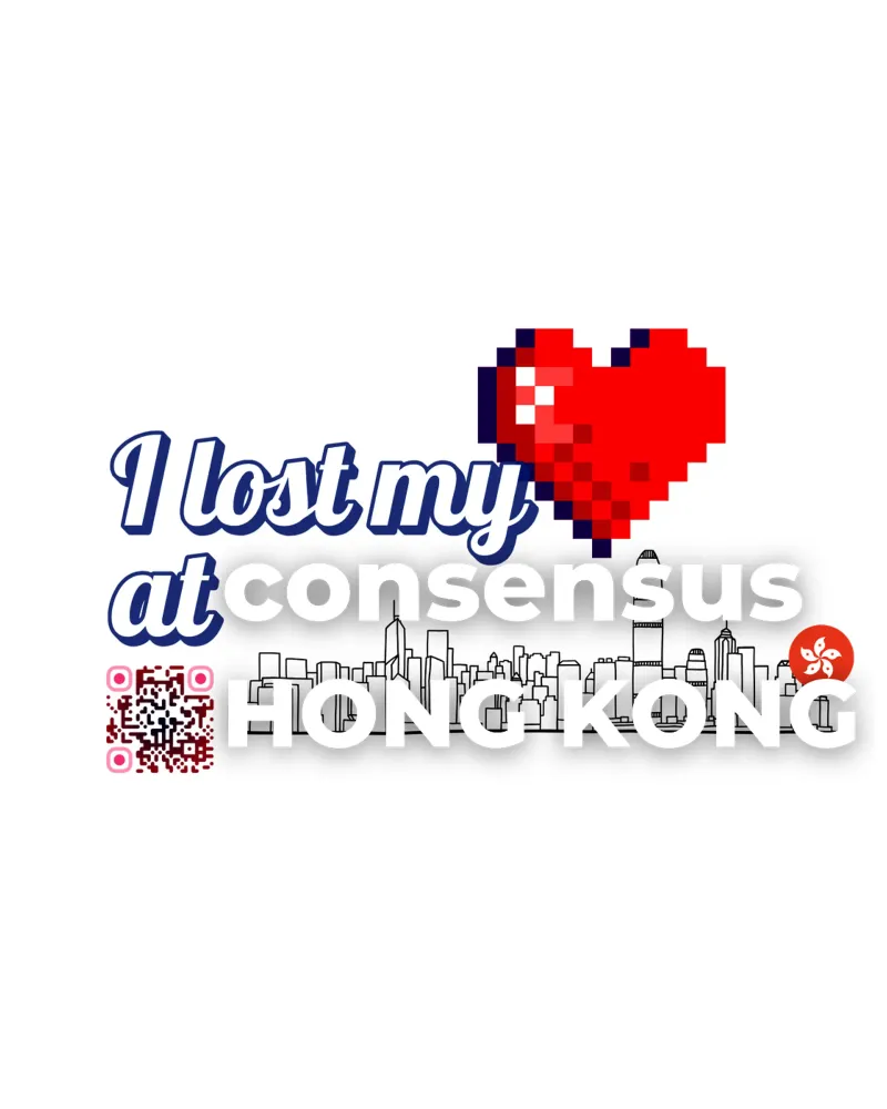 I lost my Heart at Consensus HK poster avec cadre en aluminium de Crypto_Jungle